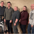 Rødt Malvik, fra venstre: Liisa Hunnes Thormodsen, Jens Morten Nilsen, Eldard Borge, Linn Løvli, Tina Haugen, Lars Jacob Schärer, Anders Jeremiassen. Innfeldt: Hege Bae Nyholt, stortingskandidat for Rødt i Sør-Trøndelag. Foto: Rødt