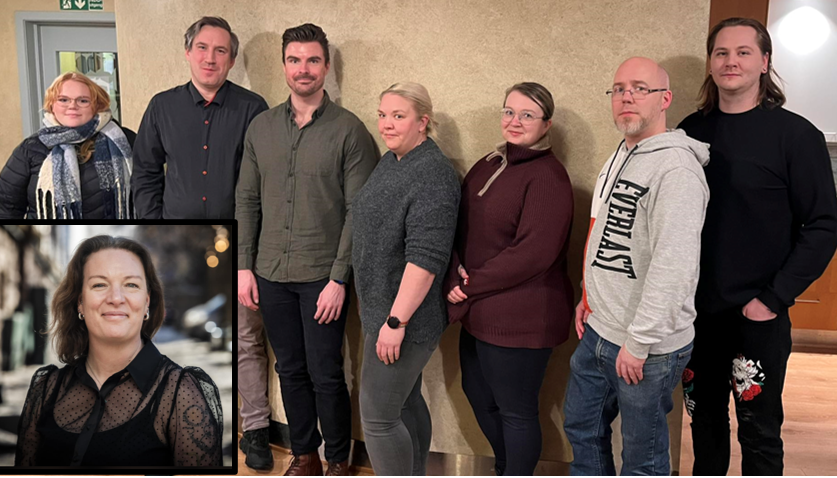 Rødt Malvik, fra venstre: Liisa Hunnes Thormodsen, Jens Morten Nilsen, Eldard Borge, Linn Løvli, Tina Haugen, Lars Jacob Schärer, Anders Jeremiassen. Innfeldt: Hege Bae Nyholt, stortingskandidat for Rødt i Sør-Trøndelag. Foto: Rødt